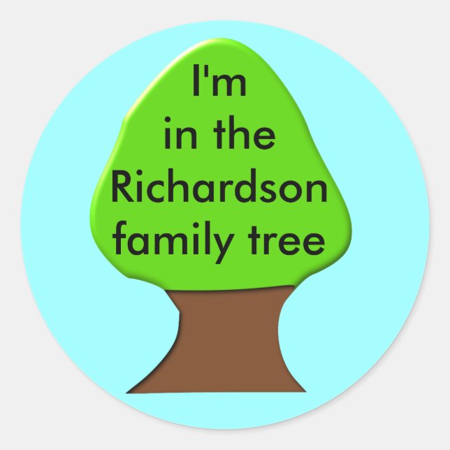 Tree Customizable Family Tree Sticker (Front)