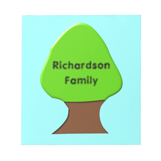 Tree Customizable Genealogy Notepad (Front)