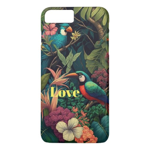 Tree cutter bird with floral flower pattern  iPhone 8 plus7 plus case