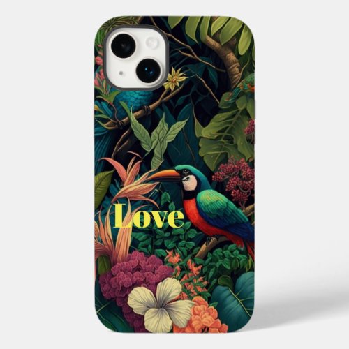 Tree cutter bird with floral flower pattern  Case_Mate iPhone 14 plus case