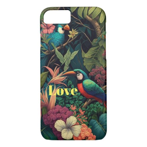 Tree cutter bird with floral flower pattern  iPhone 87 case