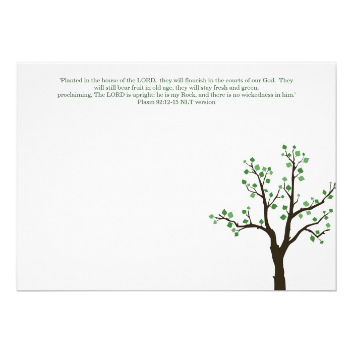 Tree Design Flat Note Cards Planted Bible Verses Invites