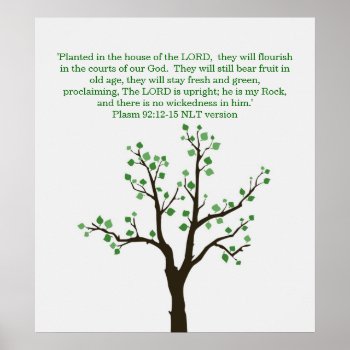 Tree Design Flourishing Bible Verses Print by AllyJCat at Zazzle