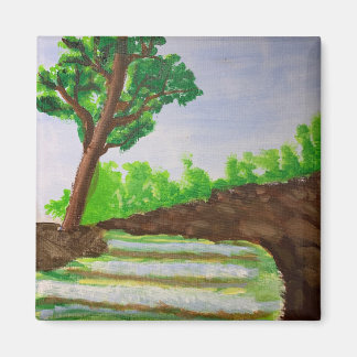 Tree detail painting magnet by jamie