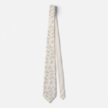Tree diagram tie - cream and black