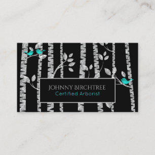 *~* Tree Doctor Birch Trees Arborist Blue Birds Business Card