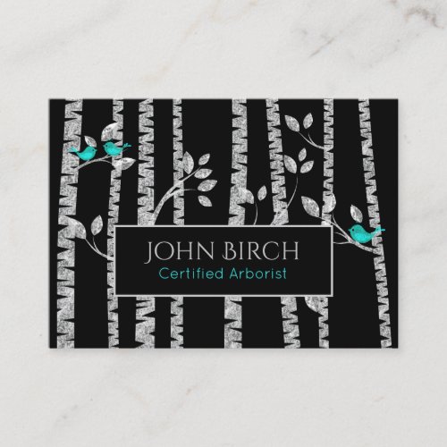 *~* Tree Doctor Birch Trees Arborist  Blue Birds Business Card