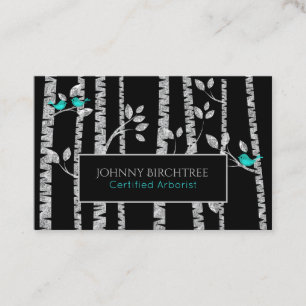 *~* Tree Doctor Birch Trees Blue Birds Arborist Business Card