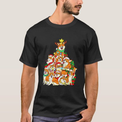 Tree Dog Santa Xmas Corgi T_Shirt