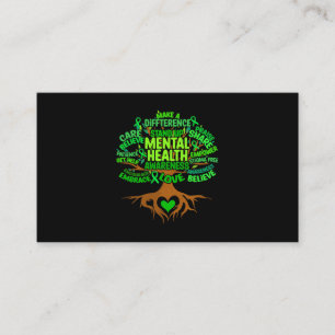 Tree Drawing Word Art Mental Health Awareness Wome Business Card