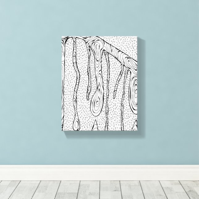 "Tree Drops" Line Drawing Abstract Sketch Print (Insitu(Wood Floor))