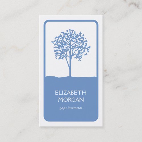 TREE EMBLEM LOGO in LIGHT BLUE Business Card