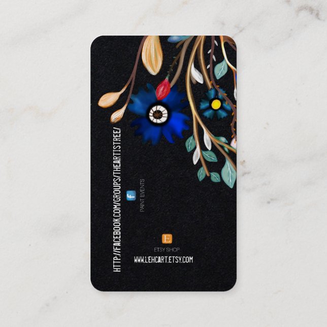 TREE FACEBOOK AND ETSY HANDMADE LOGO BUSINESS CARD (Back)