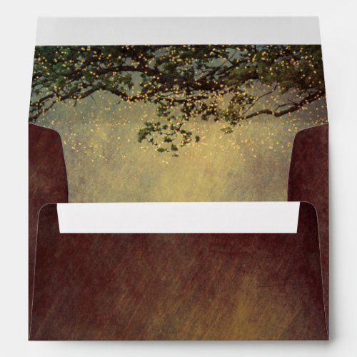 Tree Fairy Lights Rustic Garden Nature Envelope