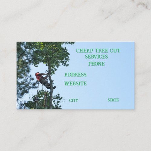 tree fall cutting saw climber chainsaw arborist business card