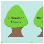 Tree Family Crest Personalized Patterned Fabric