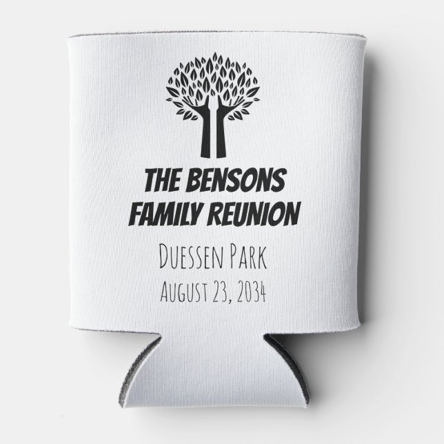 Tree Family Reunion Party Favor Can Coolers (Front)