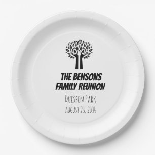 Tree Family Reunion Party Paper Plates Custom