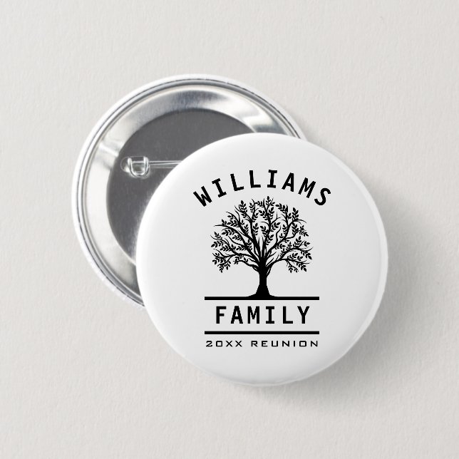 Tree Family Reunion Summer Vacation Road Trip Button (Front & Back)