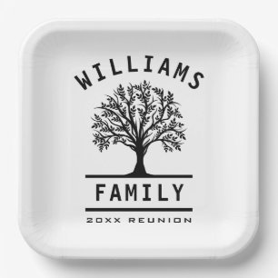 Tree Family Reunion Summer Vacation Road Trip Paper Plates