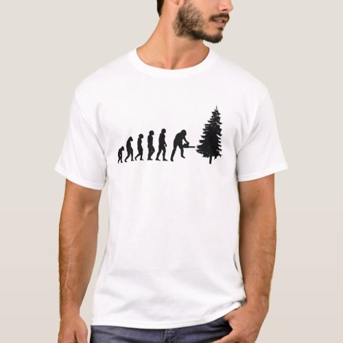 Tree feller evolution axe saying forester forester T_Shirt