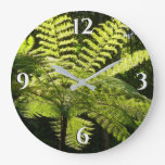 Tree Fern in the Rainforest Large Clock