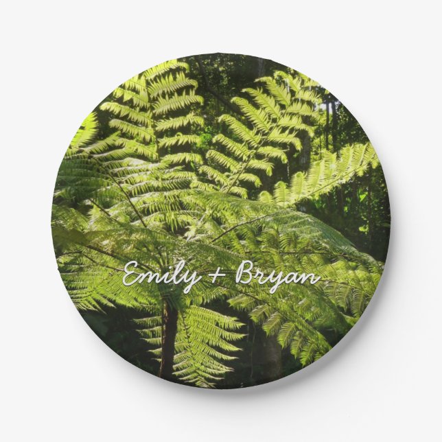 Tree Fern in the Rainforest Paper Plates (Front)