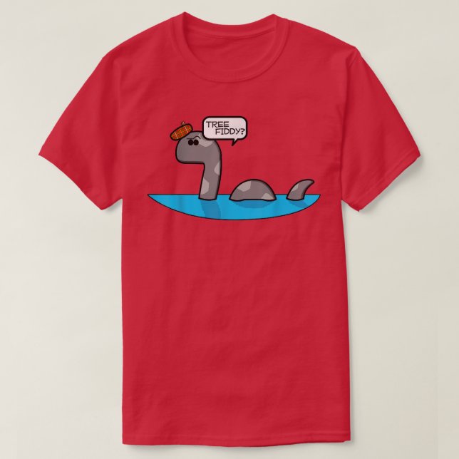 Tree Fiddy Funny Loch Ness Monster  T-Shirt (Design Front)