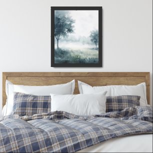 Tree Field Grass Dry Brush Watercolor Framed Print