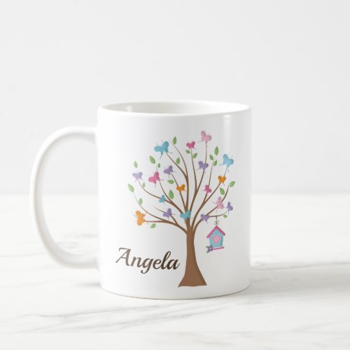 Tree Filled with Summer Butterflies Coffee Mug