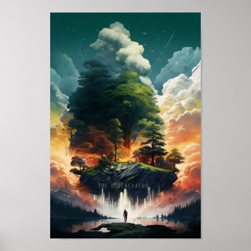 Tree Fire 3 _ The Regenerator Nature Poster