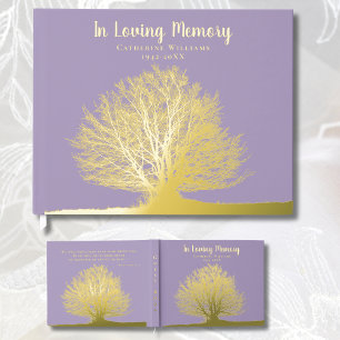 Tree Foil Funeral Guest Book In Loving Memory