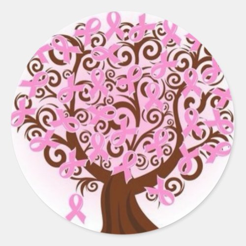 Tree For Breast Cancer Awareness Month Classic Round Sticker
