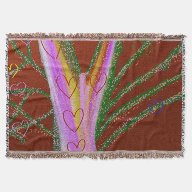 Tree for SweetHearts Throw Blanket (Front)