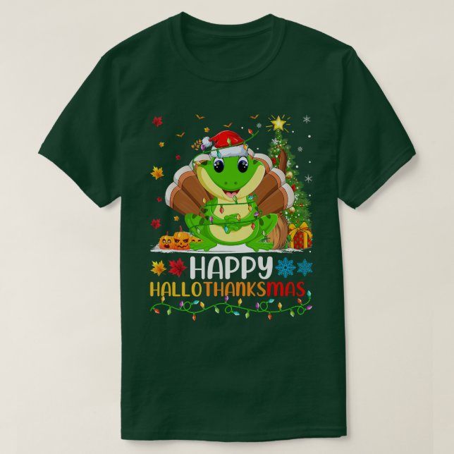 Tree Frog Animal Lover Funny Happy Tree Frog Hello T-Shirt (Design Front)