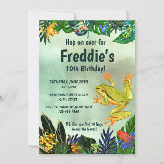 Tree Frog Birthday Invitation
