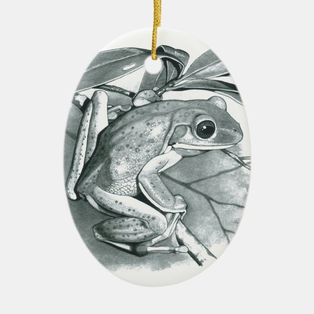 Tree Frog Ceramic Ornament (Front)