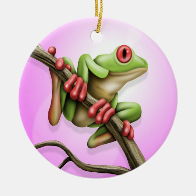 Tree Frog Ceramic Ornament (Front)