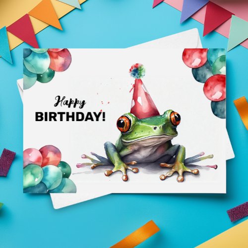 Tree Frog Cute Tropical Amphibian Happy Birthday  Card