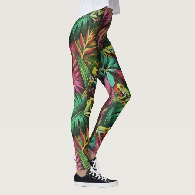 Tree Frog Dreams Seamless Surface Pattern Leggings (Right)