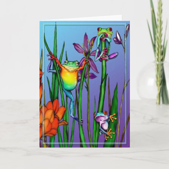Tree Frog Garden Card (Front)