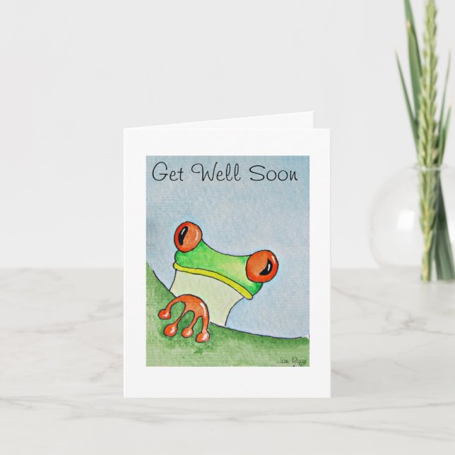 Tree Frog Greeting Card, change the words to suit Thank You Card (Front)