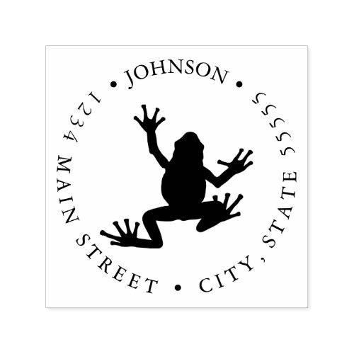 Tree Frog Illustration Return Label Self_inking Stamp