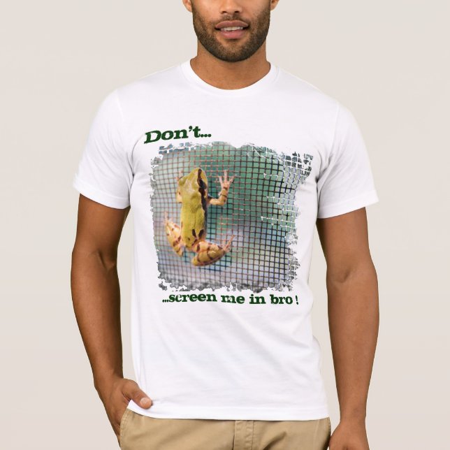 Tree Frog on Screen Close Up Photograph T-Shirt (Front)