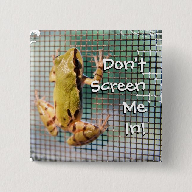 Tree Frog On Screen Photograph Custom Button (Front)