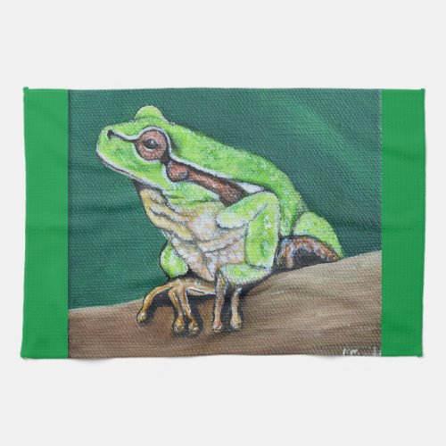 Tree Frog Painting Kitchen Towel