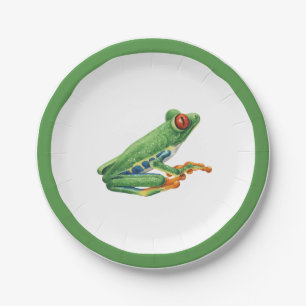 Tree frog paper plates