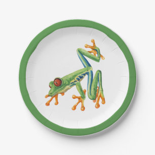 Tree frog paper plates