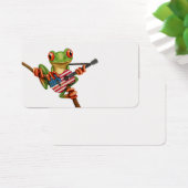 Tree Frog Playing American Flag Guitar White (Desk)
