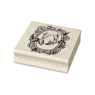 Tree Frog Roses cute red rose froggy art frogs     Rubber Stamp